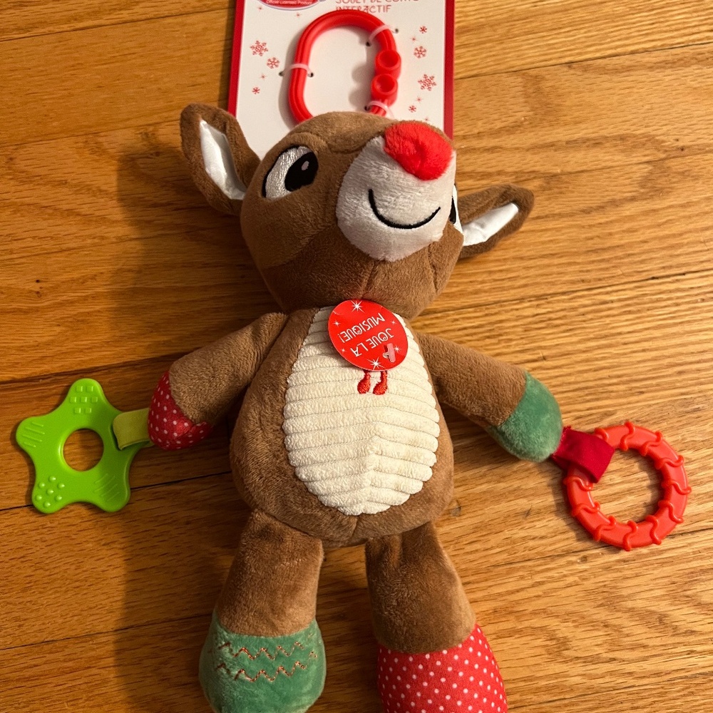 Rudolph the red nose reindeer christmas teething toy